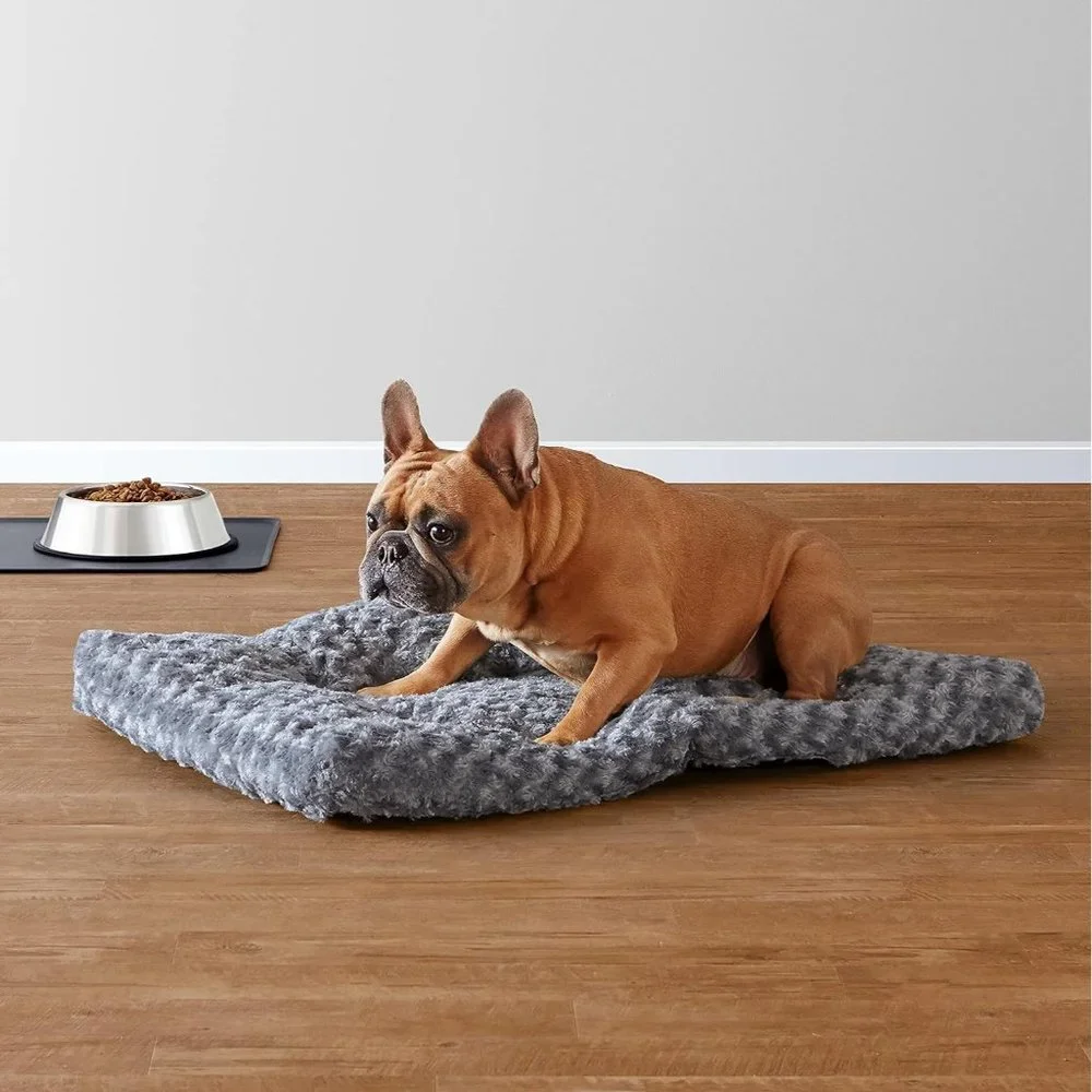 Basics Plush Pet Bed and Dog Crate Pad With Stitched Tufting 29 x 21 x 3 Inches